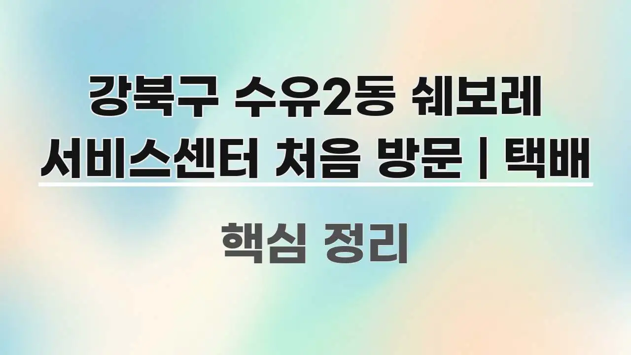 강북구 수유2동 쉐보레 서비스센터 처음 방문 | 택배 빠르게 이해할 수 있는 글 소개 썸네일 이미지 - 활용 예시 이미지
