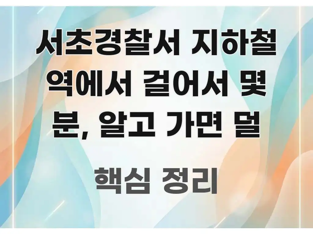 서초경찰서 지하철 역에서 걸어서 몇 분, 알고 가면 덜 신뢰할 수 있는 정보를 담은 블로그 대표 이미지 - 활용 예시 이미지