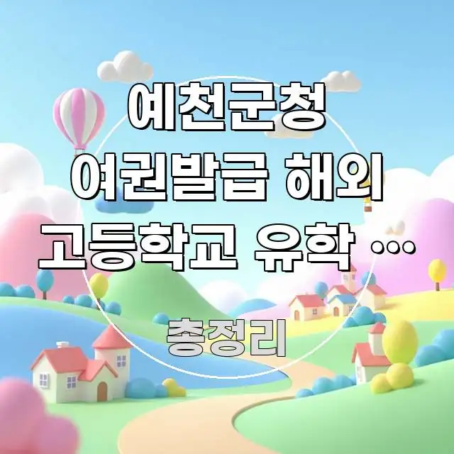 예천군청 여권발급 해외 고등학교 유학 | 미성년자 단독 간결하고 명료한 정보 요약 포스터 - 활용 예시 이미지