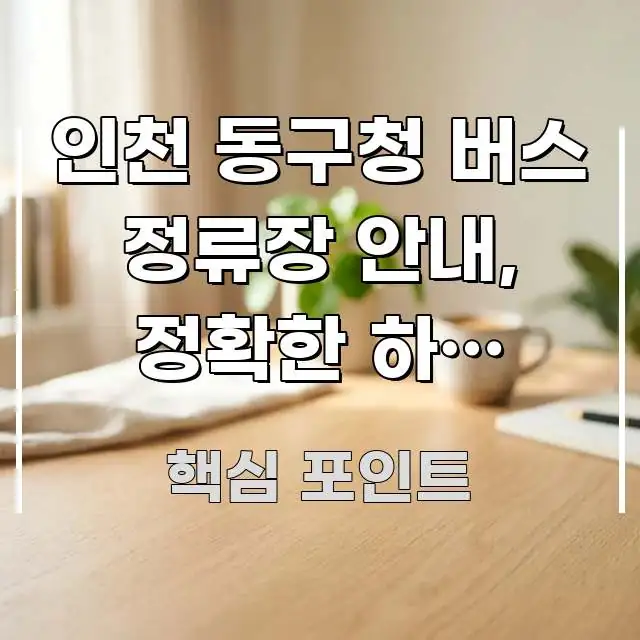 인천 동구청 버스 정류장 안내, 정확한 하차 지점과 검증된 정보로 구성된 핵심 정리 썸네일 이미지 - 참고용 이미지
