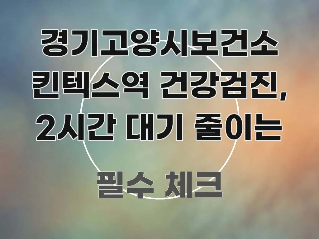 경기고양시보건소 킨텍스역 건강검진, 2시간 대기 줄이는 전문적으로 분석한 블로그 섹션 구분 이미지 - 설명을 돕는 이미지