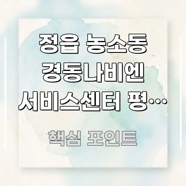 정읍 농소동 경동나비엔 서비스센터 평일 오후 방문 | 주요 흐름을 설명한 블로그용 카드뉴스 썸네일