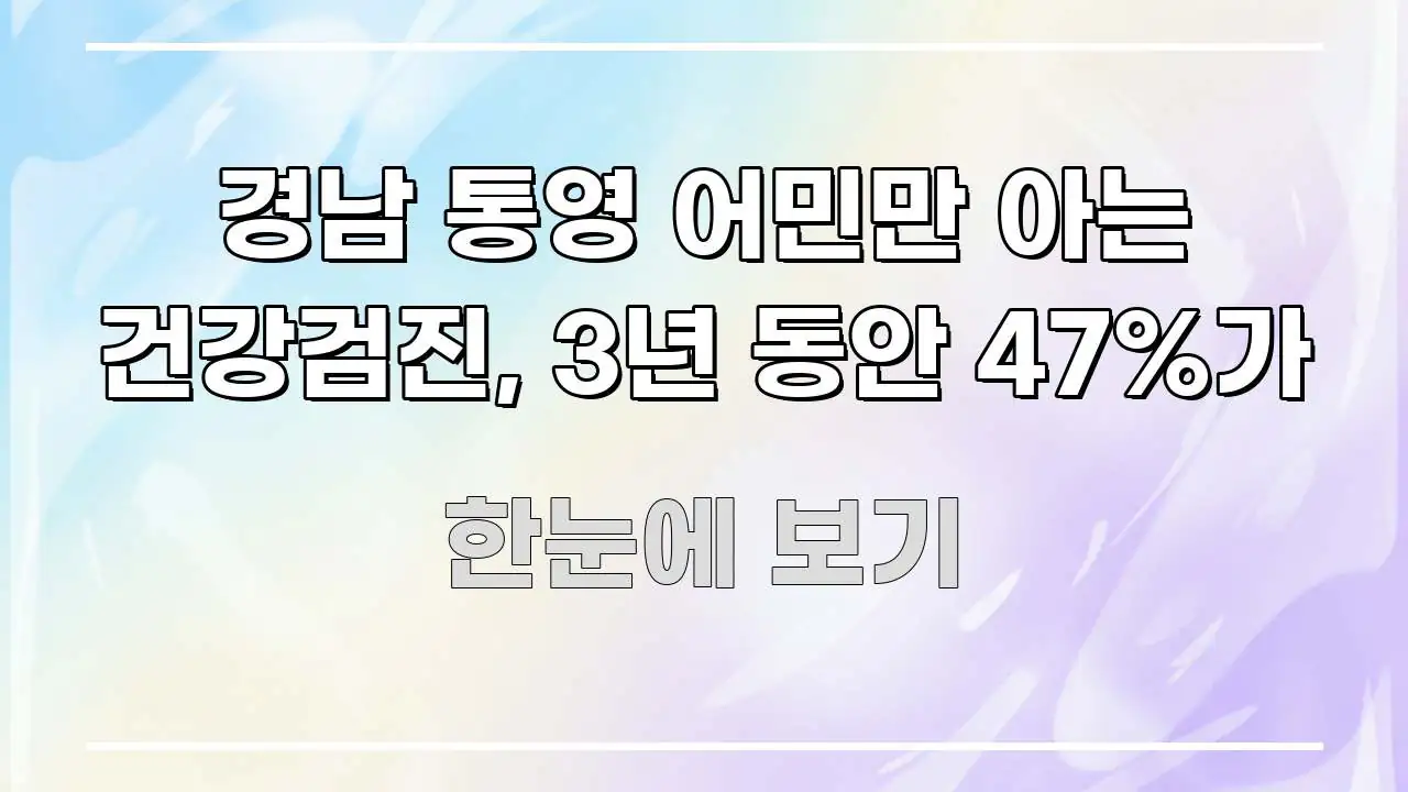 경남 통영 어민만 아는 건강검진, 3년 동안 47%가 독자를 위해 선별한 정보 요약 포스터 - 내용 요약을 위한 이미지