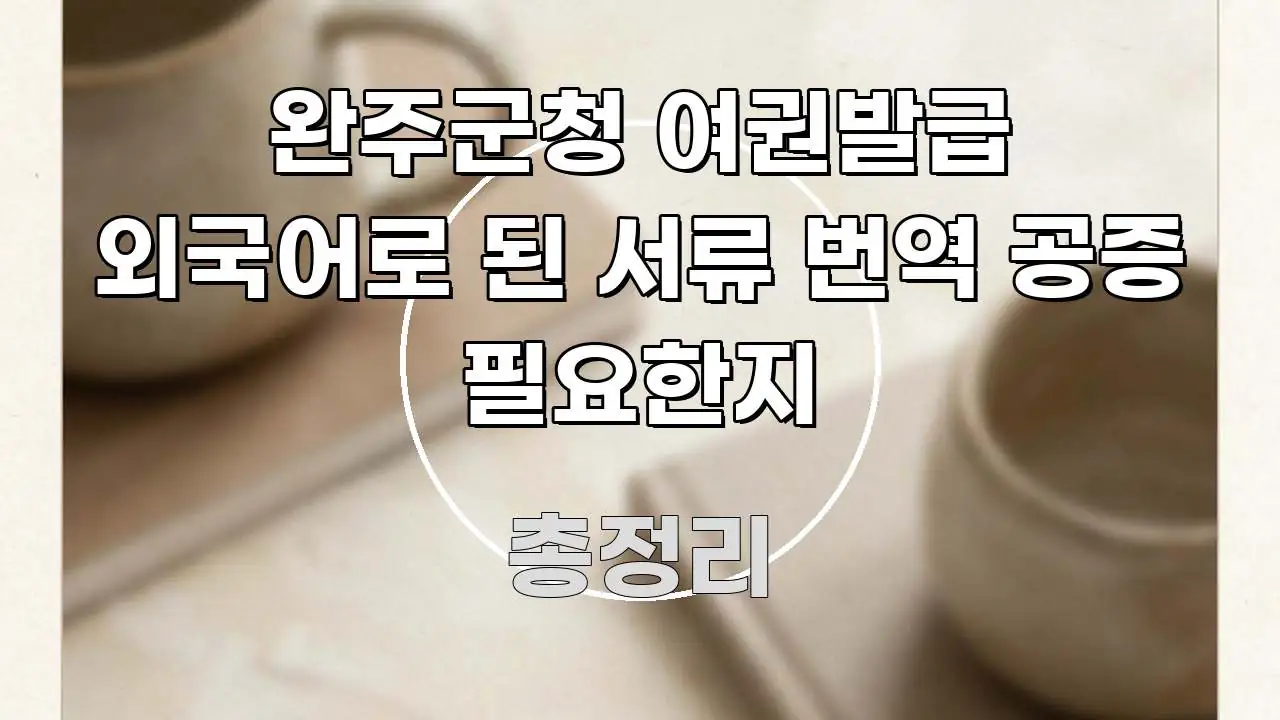 완주군청 여권발급 외국어로 된 서류 번역 공증 필요한지 직관적으로 이해되는 모던 카드뉴스 디자인 - 가독성을 높이는 이미지