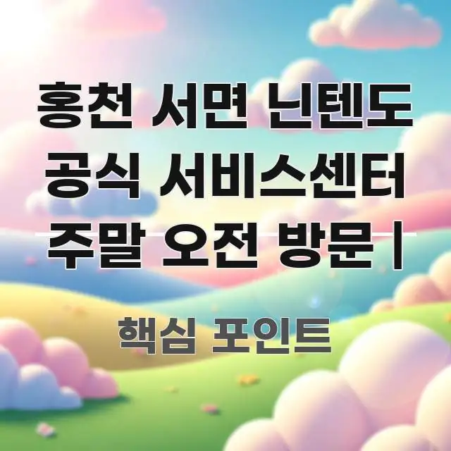 홍천 서면 닌텐도 공식 서비스센터 주말 오전 방문 | 스마트하게 정리된 텍스트 기반 블로그 이미지 - 본문 내용과 연관된 이미지