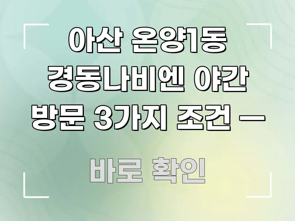 아산 온양1동 경동나비엔 야간 방문 3가지 조건 — 쉽게 따라할 수 있는 심플 타이포그래피 표지 - 가독성을 높이는 이미지