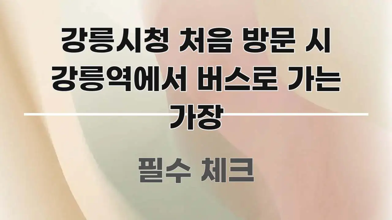 강릉시청 처음 방문 시 강릉역에서 버스로 가는 가장 핵심 정보 중심의 정보 카드 디자인 이미지 - 활용 예시 이미지