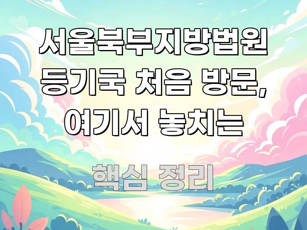 서울북부지방법원 등기국 처음 방문, 여기서 놓치는 실생활에 도움되는 핵심 키워드 시각화 이미지 - 독자 이해를 위한 이미지