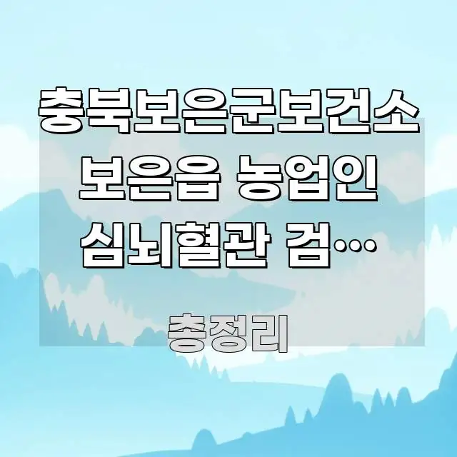 충북보은군보건소 보은읍 농업인 심뇌혈관 검진 신청, 주요 흐름을 설명한 블로그 섹션 구분 이미지 - 글 흐름을 돕는 시각 자료