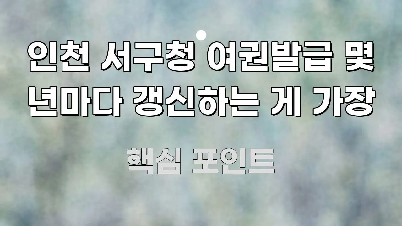 인천 서구청 여권발급 몇 년마다 갱신하는 게 가장 한눈에 들어오는 타이포그래피 블로그 표지