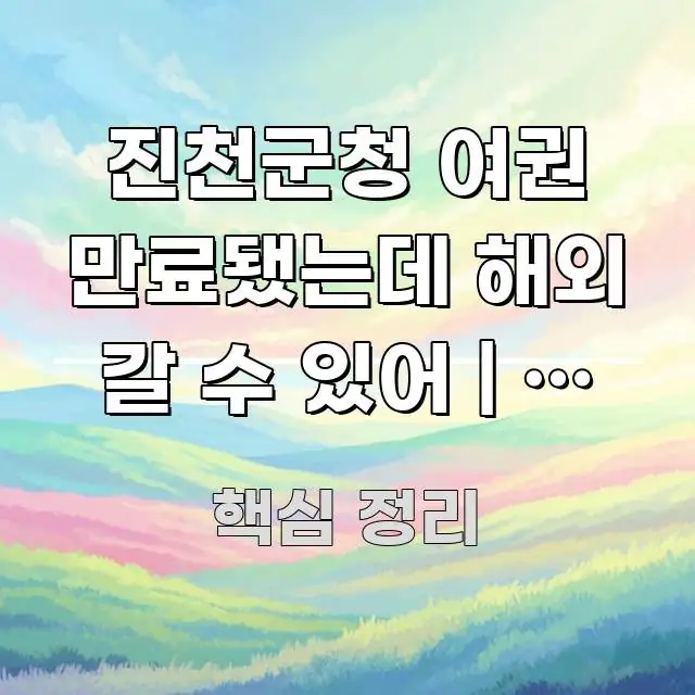 진천군청 여권 만료됐는데 해외 갈 수 있어 | 안 되는 깔끔하게 정리된 콘텐츠 요약 표지 이미지