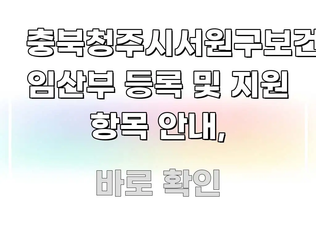 충북청주시서원구보건소 임산부 등록 및 지원 항목 안내, 이해하기 쉬운 포스트 대표 비주얼 이미지 - 본문 내용과 연관된 이미지
