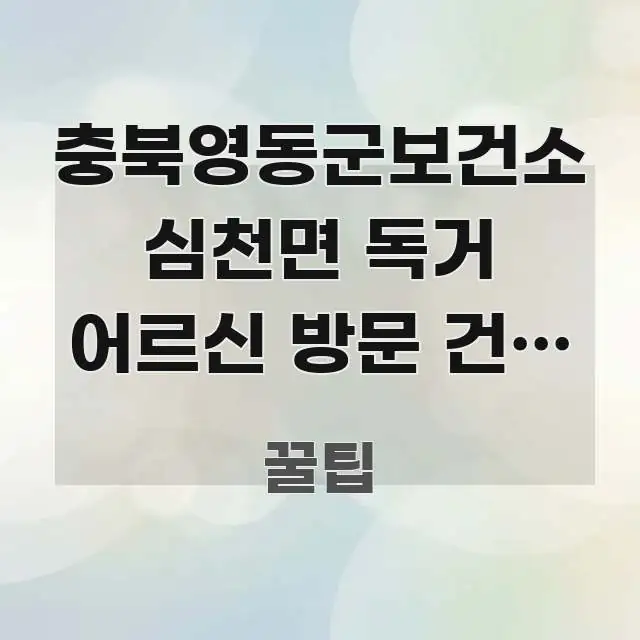 충북영동군보건소 심천면 독거 어르신 방문 건강 관리 쉽게 따라할 수 있는 핵심 요약 디자인 카드 - 내용 요약을 위한 이미지