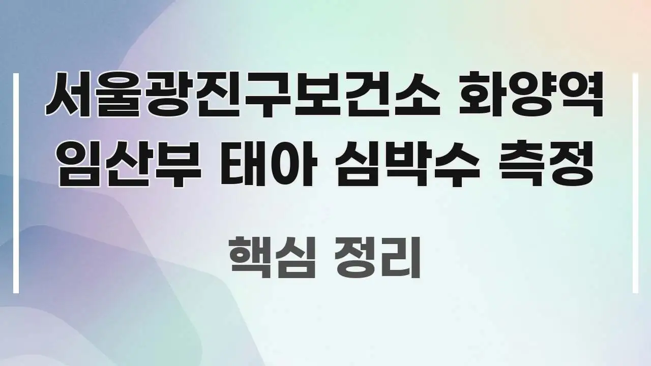 서울광진구보건소 화양역 임산부 태아 심박수 측정 꼭 알아야 할 정보를 담은 스마트 정보 카드 - 참고용 이미지