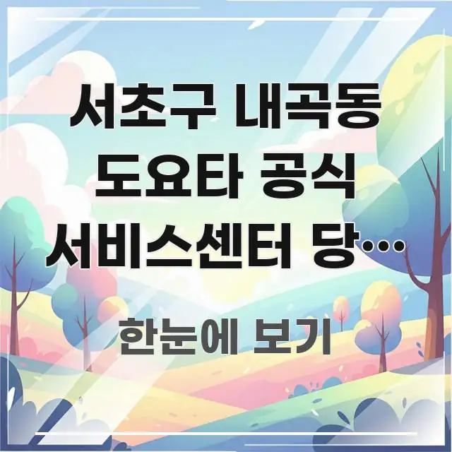 서초구 내곡동 도요타 공식 서비스센터 당일 예약 없이 전문적으로 분석한 블로그 헤더 이미지 - 활용 예시 이미지