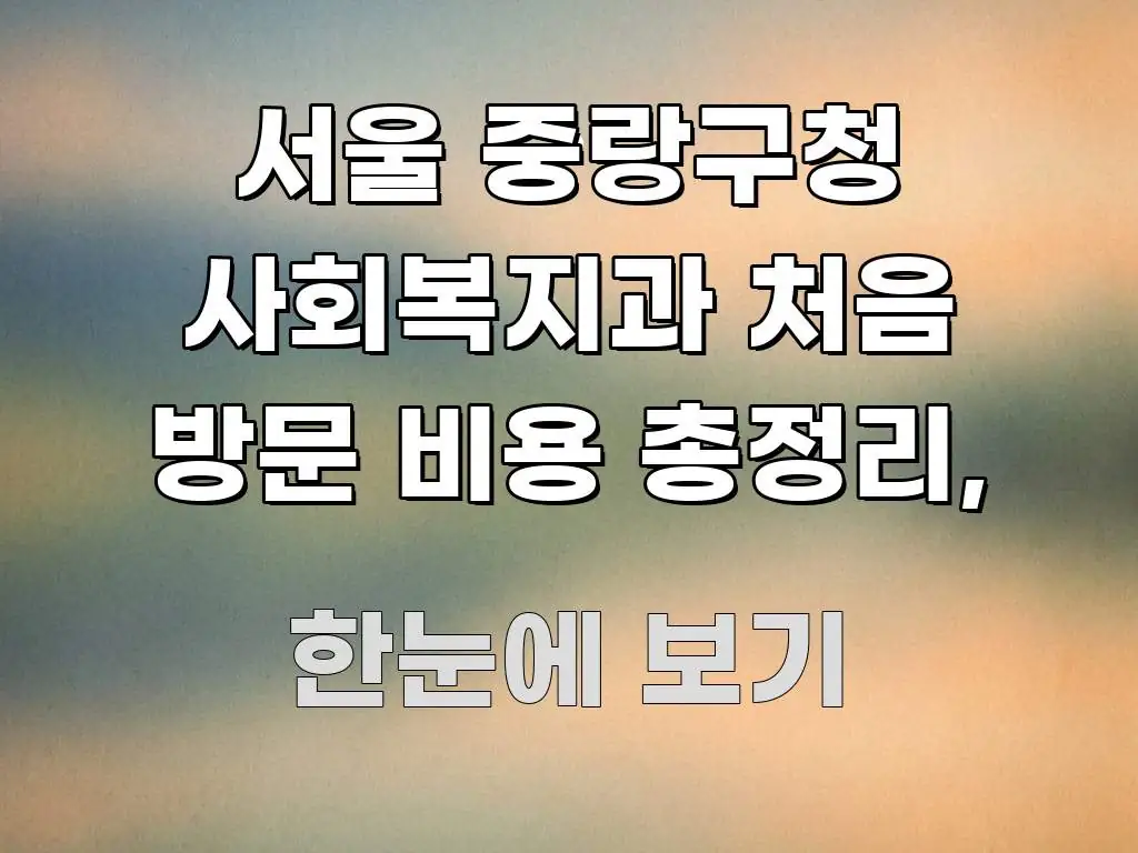 서울 중랑구청 사회복지과 처음 방문 비용 총정리, 핵심 개념을 담은 텍스트 포스터 이미지
