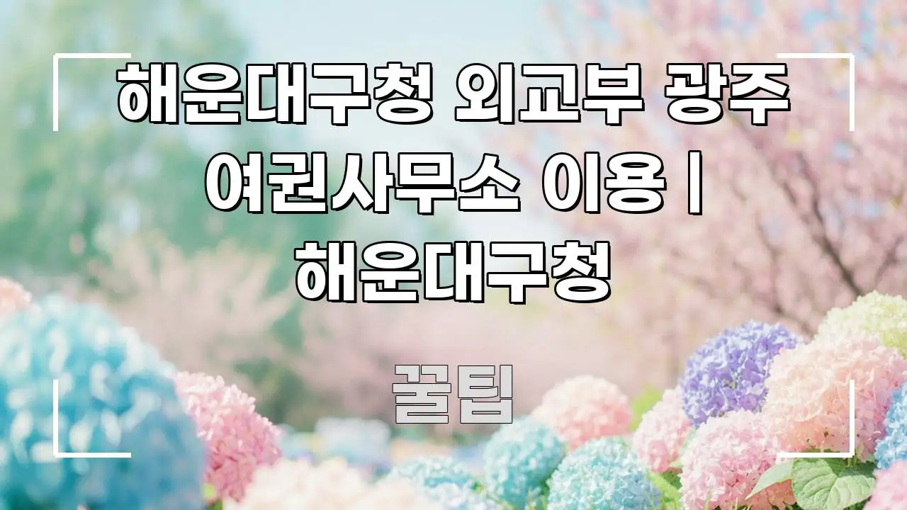 해운대구청 외교부 광주 여권사무소 이용 | 해운대구청 구조적으로 정리된 블로그 대표 이미지