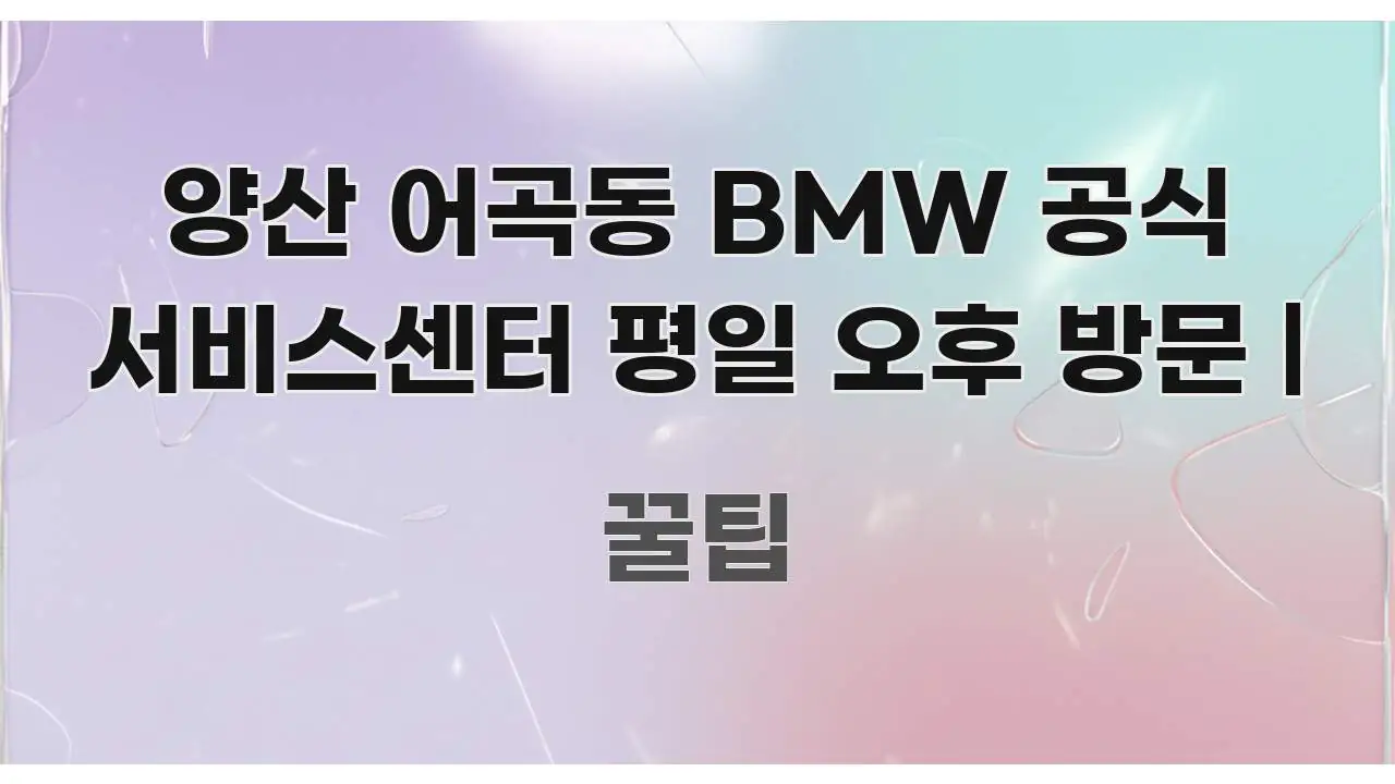 양산 어곡동 BMW 공식 서비스센터 평일 오후 방문 | 시선을 사로잡는 타이포그래피 블로그 표지 - 독자 이해를 위한 이미지