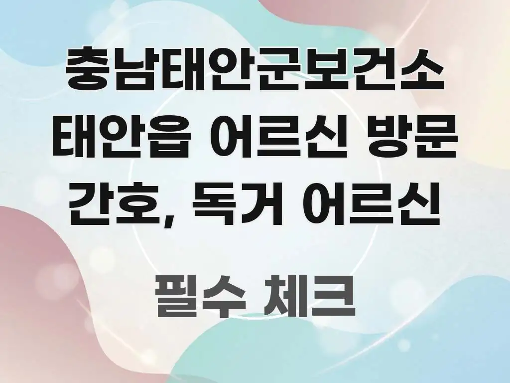 충남태안군보건소 태안읍 어르신 방문 간호, 독거 어르신 쉽게 읽히는 핵심 요약 디자인 카드