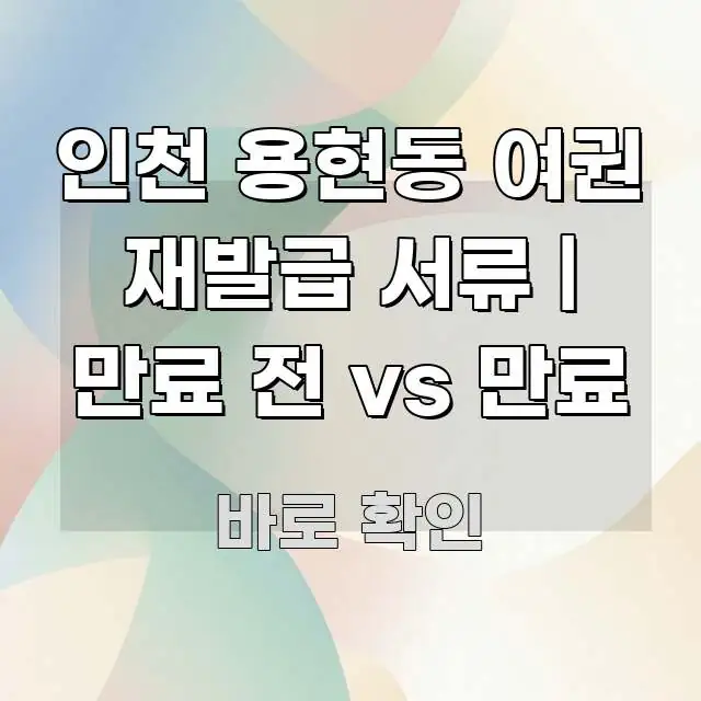 인천 용현동 여권 재발급 서류 | 만료 전 vs 만료 한 번에 이해되는 심플 타이포그래피 표지