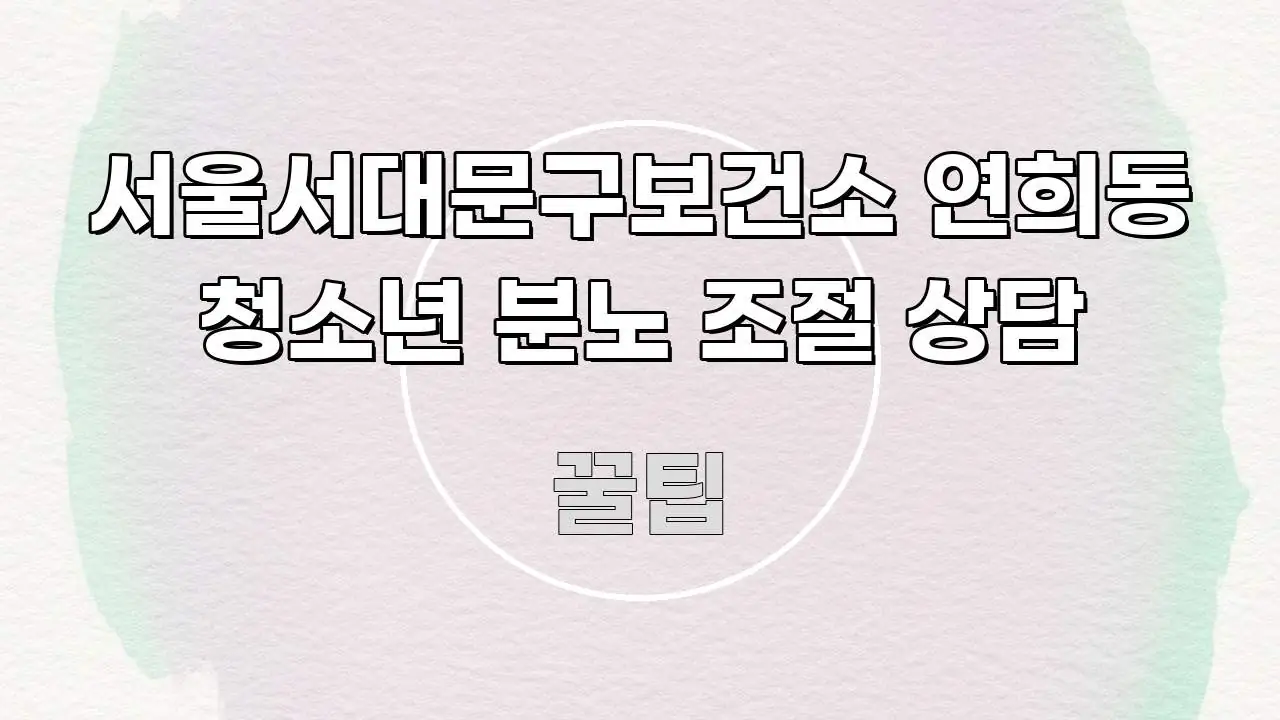 서울서대문구보건소 연희동 청소년 분노 조절 상담 꼼꼼하게 정리된 텍스트형 카드뉴스 표지 이미지 - 가독성을 높이는 이미지