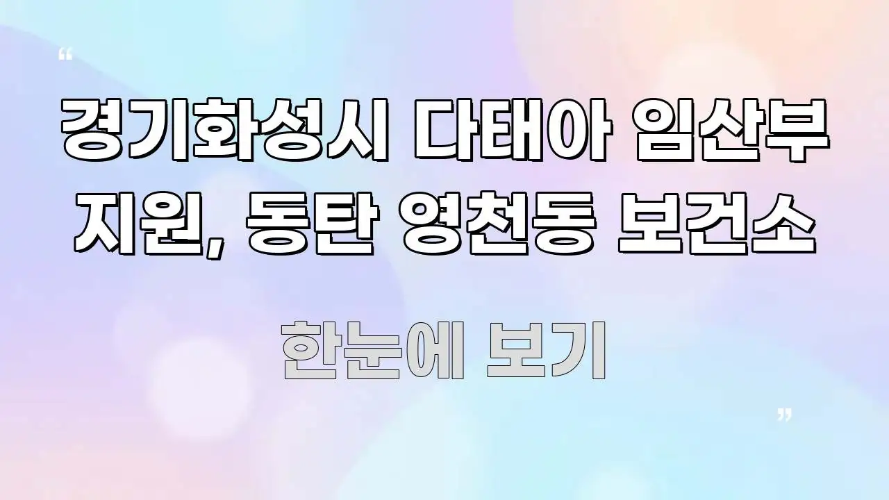경기화성시 다태아 임산부 지원, 동탄 영천동 보건소 중요 내용만 뽑은 블로그 섹션 구분 이미지