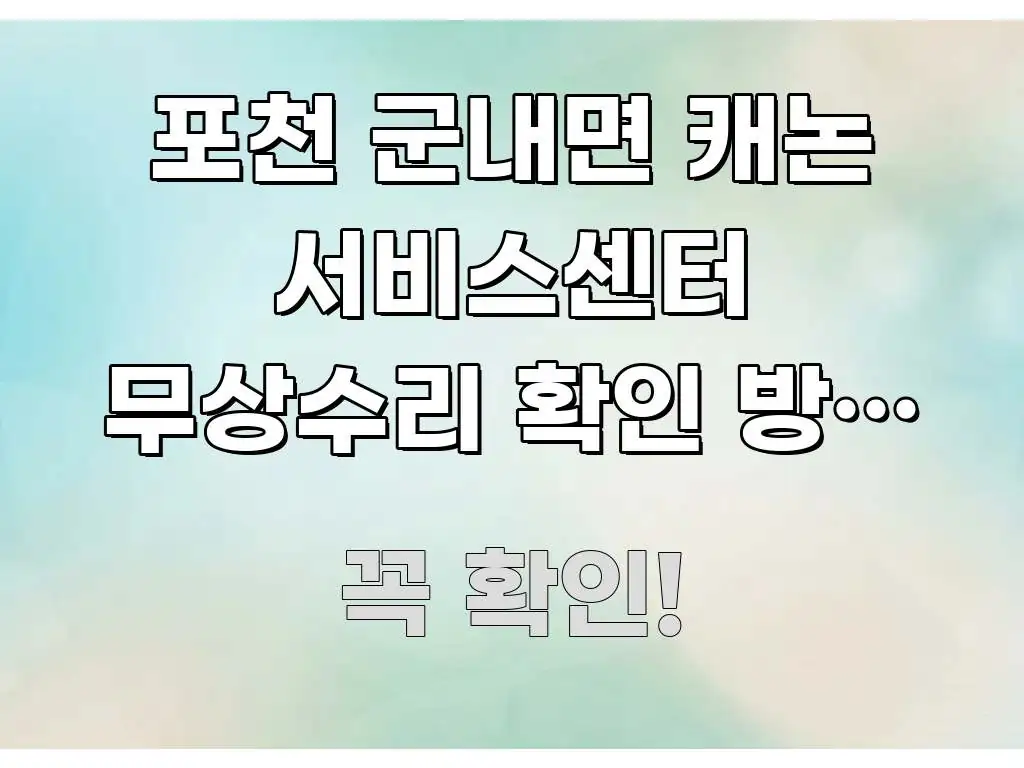 포천 군내면 캐논 서비스센터 무상수리 확인 방문 | 빠르게 이해할 수 있는 심플 타이포그래피 표지 - 가독성을 높이는 이미지
