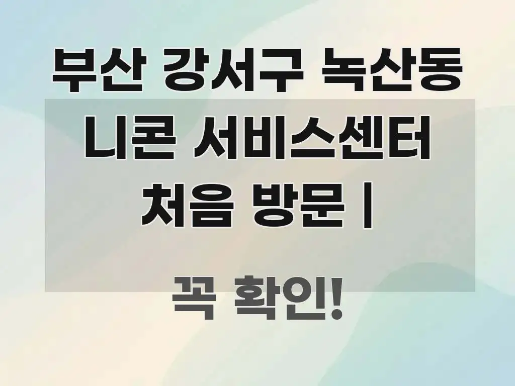 부산 강서구 녹산동 니콘 서비스센터 처음 방문 | 흐름을 잡아주는 블로그용 카드뉴스 썸네일