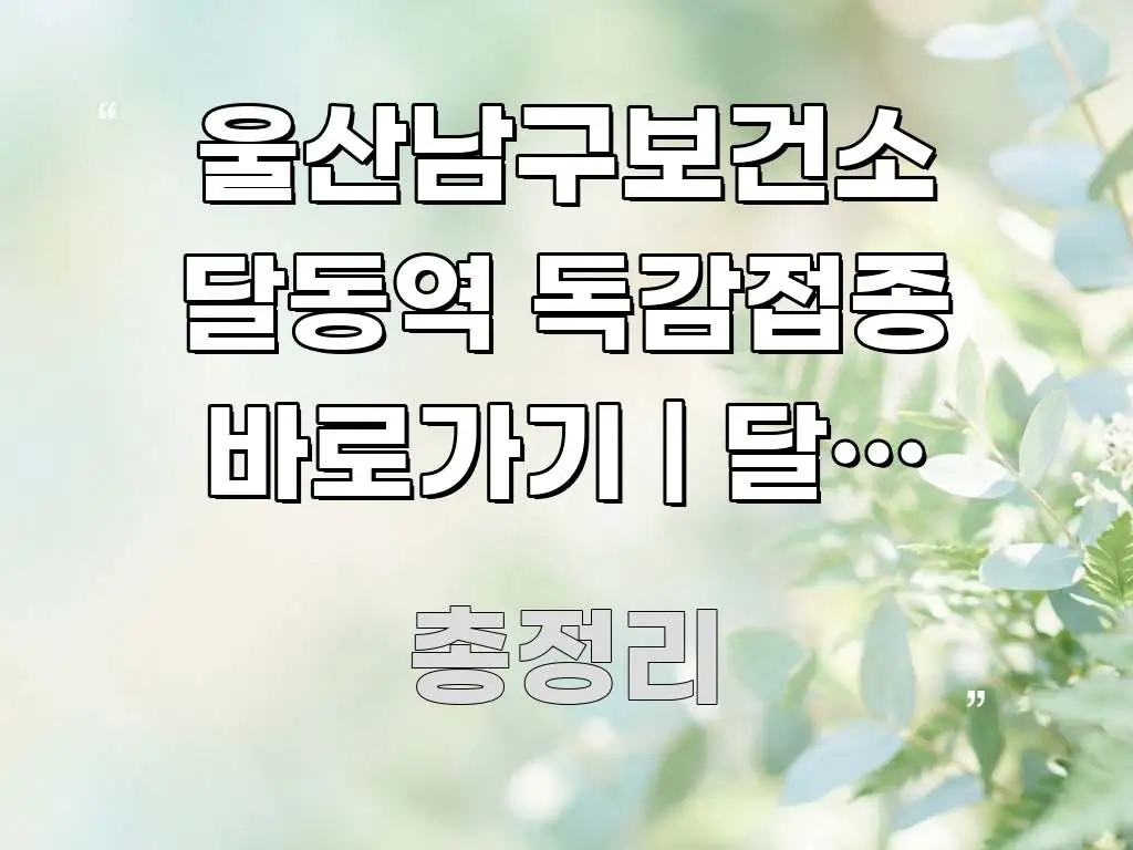 울산남구보건소 달동역 독감접종 바로가기 | 달동 직장인 검증된 정보로 구성된 스마트 정보 카드