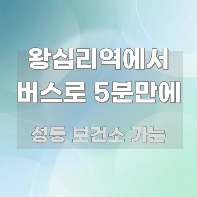 왕십리역에서 버스로 5분만에 중요 내용만 뽑은 텍스트형 카드뉴스 표지 이미지 - 가독성을 높이는 이미지