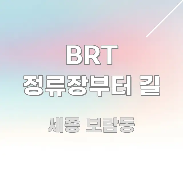 BRT 정류장부터 길 요점만 뽑아낸 콘텐츠 요약 표지 이미지 - 활용 예시 이미지