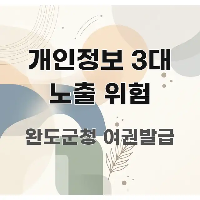 개인정보 3대 노출 위험 시선을 사로잡는 카드뉴스 스타일 이미지 - 설명을 돕는 이미지