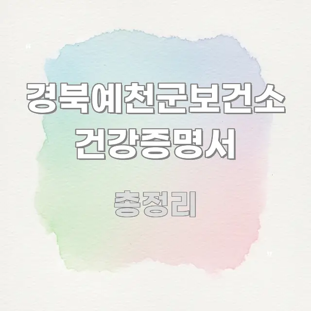 경북예천군보건소 건강증명서 시선을 사로잡는 블로그 섹션 구분 이미지