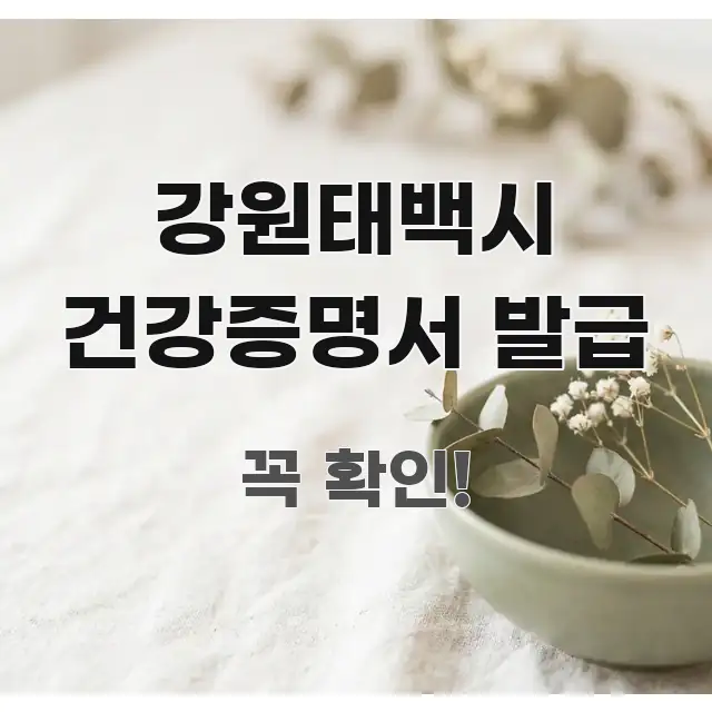강원태백시 건강증명서 발급 핵심 개념을 담은 정보 정리 카드 이미지 - 가독성을 높이는 이미지