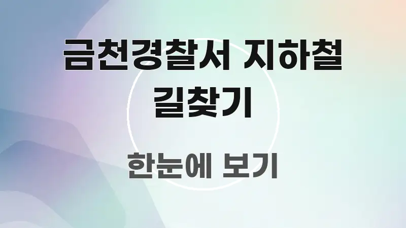 금천경찰서 지하철 길찾기 실용적으로 정리한 블로그 포스트 커버 이미지 - 참고용 이미지
