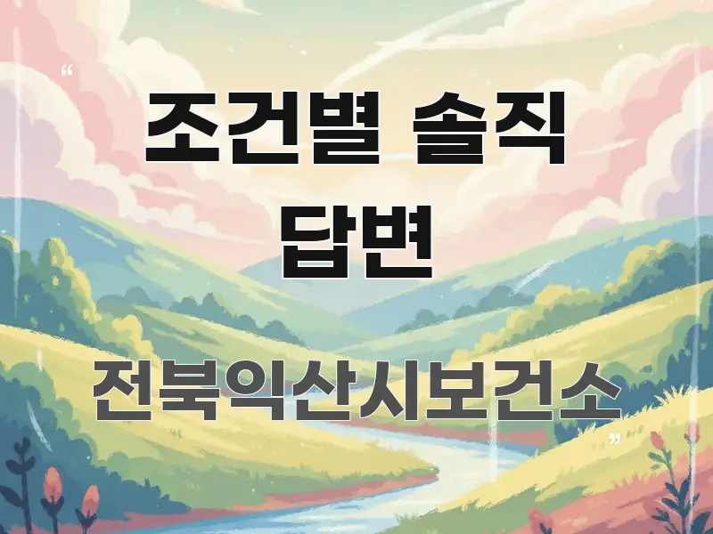 조건별 솔직 답변 핵심 정보 중심의 블로그 섹션 구분 이미지