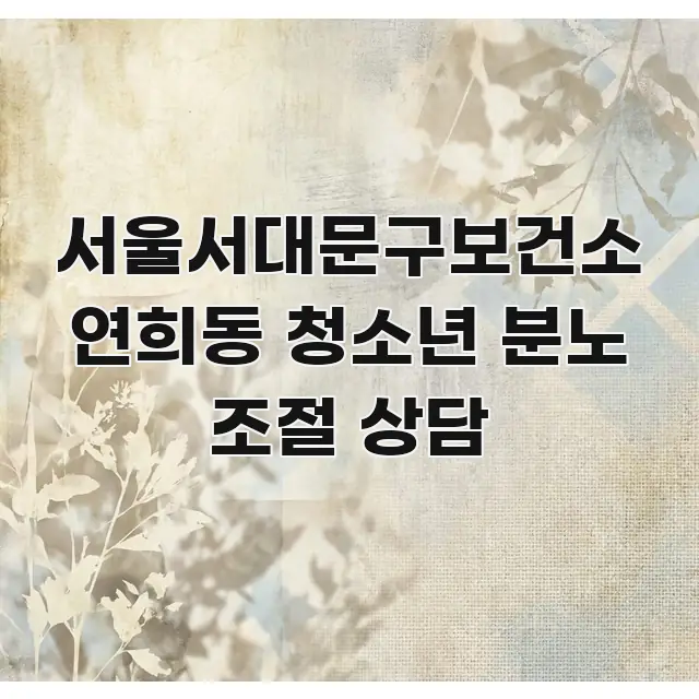 서울서대문구보건소 연희동 청소년 분노 조절 상담 간결하고 명료한 텍스트형 카드뉴스 표지 이미지 - 내용 요약을 위한 이미지