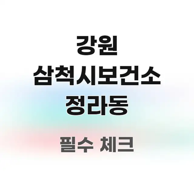 강원 삼척시보건소 정라동 꼭 알아야 할 정보를 담은 깔끔한 인포그래픽 표지 - 독자 이해를 위한 이미지