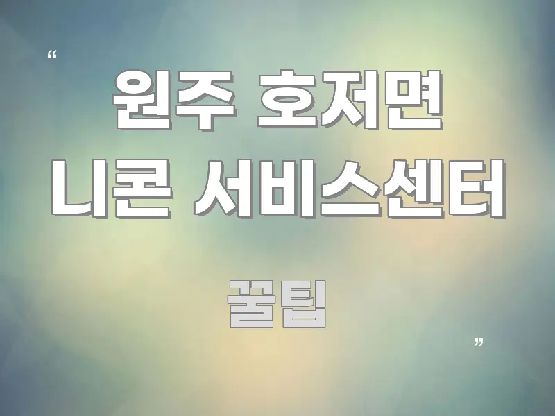 원주 호저면 니콘 서비스센터 핵심 키워드 중심의 정보 요약 포스터 - 가독성을 높이는 이미지