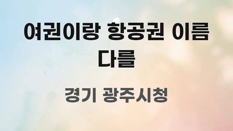 여권이랑 항공권 이름 다를 핵심 개념을 담은 블로그 대표 이미지 - 가독성을 높이는 이미지