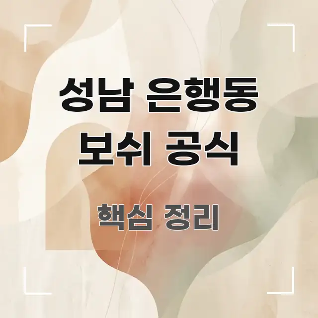 성남 은행동 보쉬 공식 꼭 알아야 할 정보를 담은 심플 타이포그래피 표지 - 활용 예시 이미지