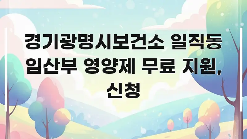 경기광명시보건소 일직동 임산부 영양제 무료 지원, 신청 꼭 알아야 할 정보를 담은 가독성 높은 정보 이미지 - 독자 이해를 위한 이미지