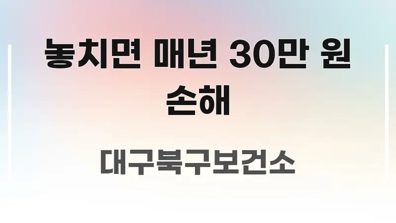놓치면 매년 30만 원 손해 핵심 요약 놓치면 매년 30만 원 손해 스마트하게 정리된 텍스트 포스터 이미지