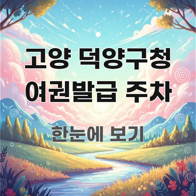 고양 덕양구청 여권발급 주차 스마트하게 정리된 콘텐츠 요약 표지 이미지