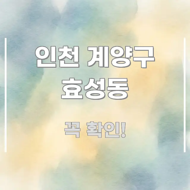 인천 계양구 효성동 주요 흐름을 설명한 핵심 요약 디자인 카드