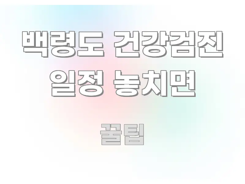 백령도 건강검진 일정 놓치면 이해하기 쉬운 글 소개 썸네일 이미지