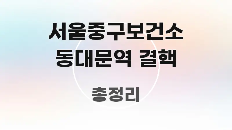 서울중구보건소 동대문역 결핵 정보 이미지 서울중구보건소 동대문역 결핵 주요 흐름을 설명한 깔끔한 인포그래픽 표지 - 내용 요약을 위한 이미지