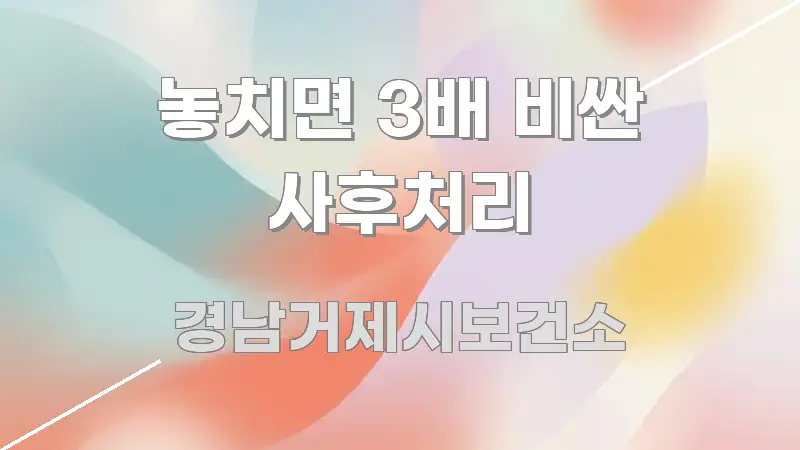 놓치면 3배 비싼 사후처리 핵심 요약 놓치면 3배 비싼 사후처리 이해하기 쉬운 핵심 요약 디자인 카드 - 참고용 이미지