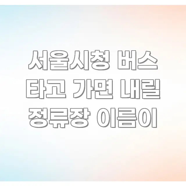 서울시청 버스 타고 가면 내릴 정류장 이름이 한눈에 들어오는 정보 요약 인포그래픽 이미지 - 가독성을 높이는 이미지
