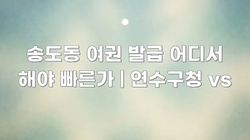 송도동 여권 발급 어디서 해야 빠른가 | 연수구청 vs 시선을 사로잡는 카드뉴스 스타일 이미지 - 활용 예시 이미지